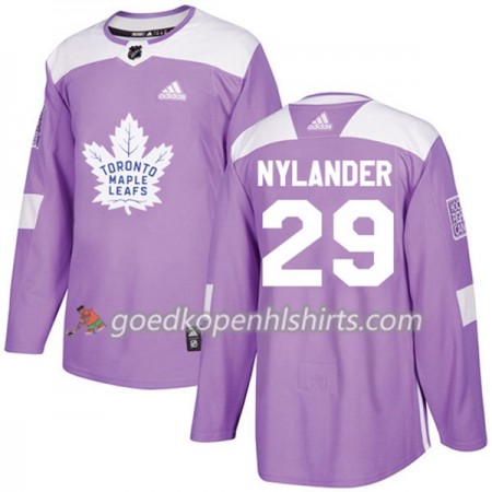 Toronto Maple Leafs William Nylander 29 Adidas 2017-2018 Purper Fights Cancer Practice Authentic Shirt - Mannen